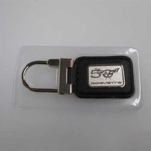 Keychain , 50 th Black Leather Pin Lock Key Ring