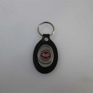 Keychain , Pewter 53--62 Logo on Leather